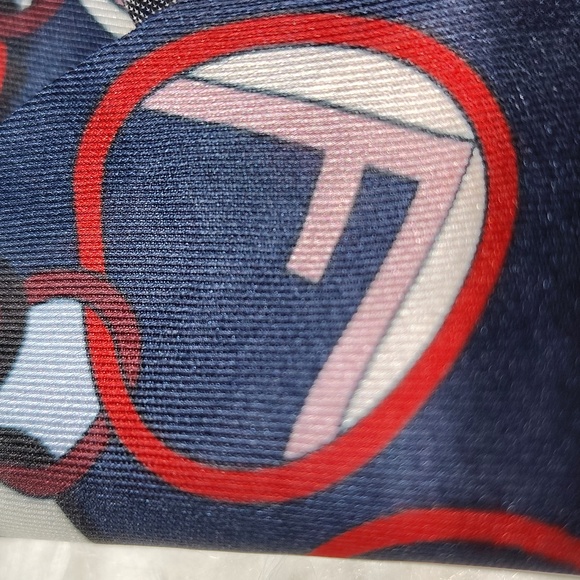 Reversible Coral & Gray Bird & Flower Print Twilly Narrow Tie Scarf - Picture 4 of 4